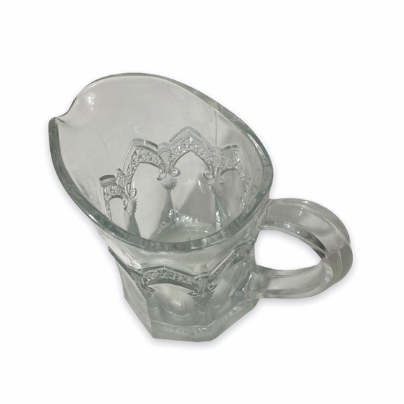 Vintage Clear Glass Creamer Vase Utensil Holder - Picture 5 of 6